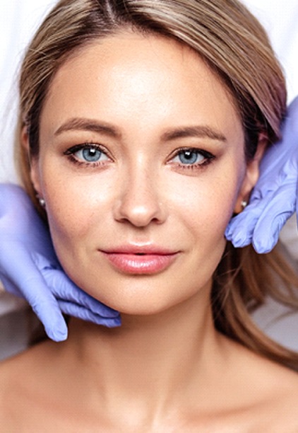 The effects of Botox on a female patient after seeing a cosmetic dentist in Hoboken