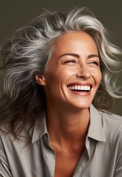 Mature woman with beautiful, happy smile