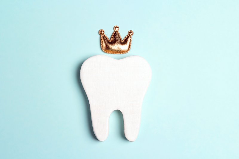 closeup of tooth with crown in Hoboken